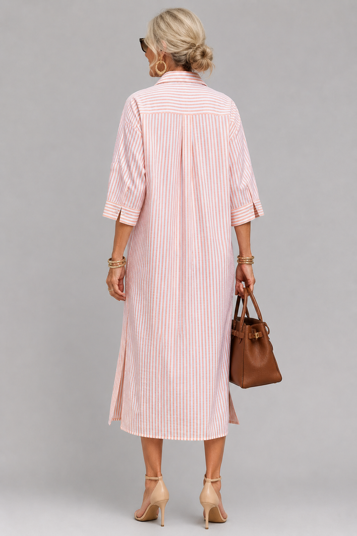 Rosabella - Crease-Resistant Belted Midi Dress